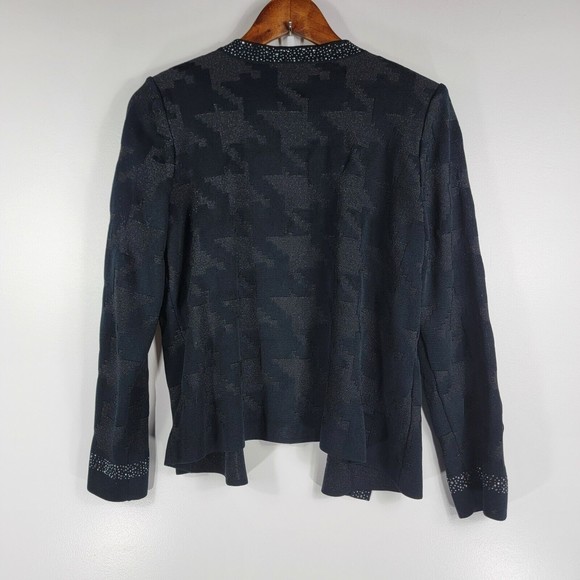 Ming Wang Size Medium Black Open Front Blazer Jacket with Rhinestones - Picture 4 of 8